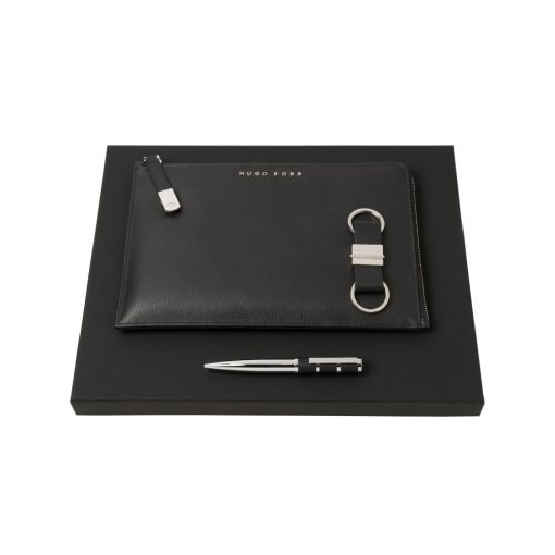 Set-HUGO-BOSS-(ballpoint-pen,-conference-folder-A5-&-key-ring)