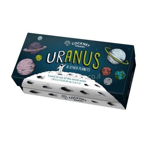 ⁦מארז שלוש זוגות גרביים בעיצוב חללי - URANUS⁩ – תמונה ⁦5⁩