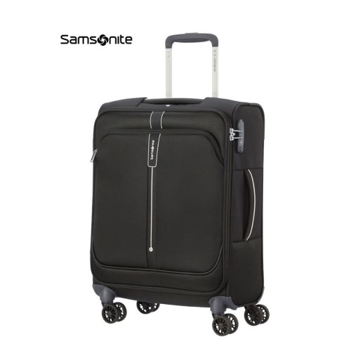 SAMSONITE POPSODA מזוודה שחורה, עליה למטוס