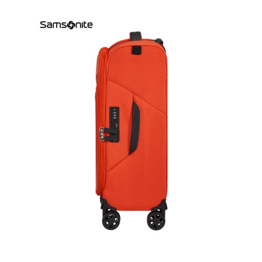 מזוודת בד 20 אינץ' – SAMSONITE LITEBEAM REGULAR בצבע כתום, מזוודת טרולי למטוס, מתנה לעובדים, מתנה לחגים לעובדים