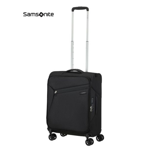 מזוודת בד 20 אינץ' – SAMSONITE LITEBEAM REGULAR בצבע שחור, מתנה לעובדים לחופשה, מזוודת טרולי למטוס, מזוודת סמסונייט קטנה, מזוודה לעובדים, מתנה לטיסה לעובדים, מתנה לטיסה, מזוודת עליה למטוס