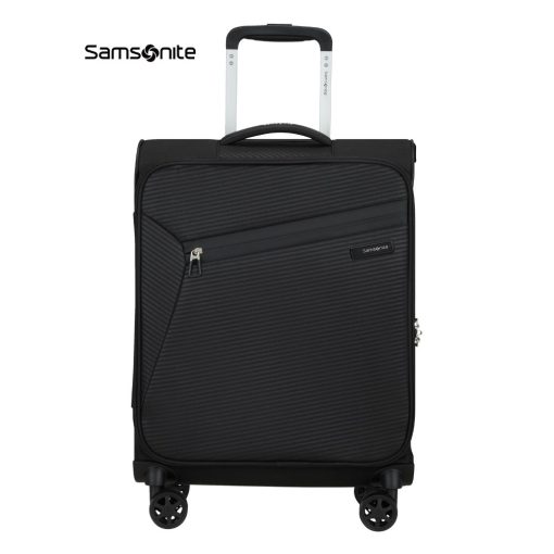 מזוודת בד 20 אינץ' – SAMSONITE LITEBEAM REGULAR בצבע שחור, מתנה לעובדים לחופשה, מזוודת טרולי למטוס, מזוודת סמסונייט קטנה, מזוודה לעובדים, מתנה לטיסה לעובדים, מתנה לטיסה, מזוודת עליה למטוס