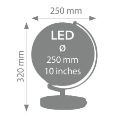 גלובוס TROIKA TERRA LIGHT 2509-G2511C-BKSI/CH