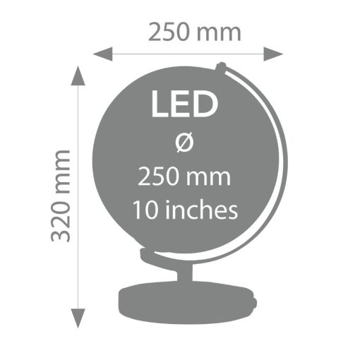 גלובוס TROIKA TERRA LIGHT 2509-G2511C-BKSI/CH