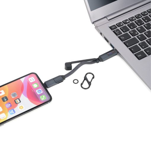 כבל טעינה מהירה USB-C עם מתאם Lightning לעובדים בדרכים