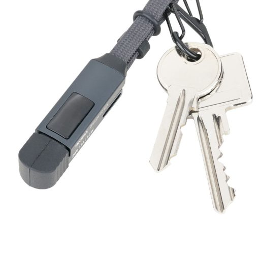 כבל USB קומפקטי עם חיבור לתיק או מחזיק מפתחות